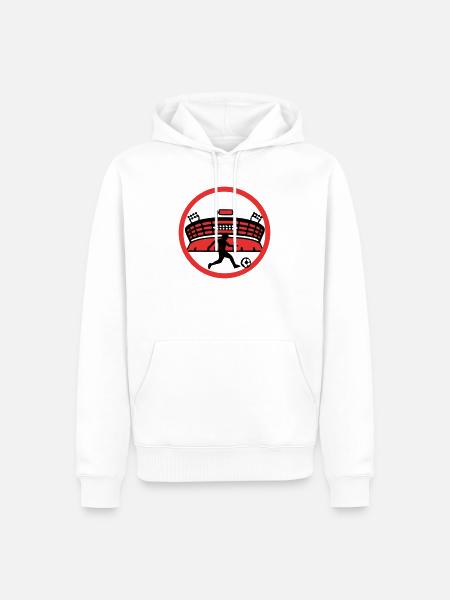 Fussballer Stadion Silhouette - Männer Premium Bio Hoodie - Weiß