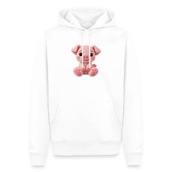 Häkelkuschel Schwein Rosa - Männer Premium Bio Hoodie - Weiß - Vorne - Nico (187cm)