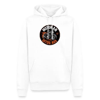 Motor an - Oitog aus, Motor an - Alltag aus - Männer Premium Bio Hoodie - Weiß - Vorne - Nico (187cm)