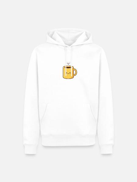 Süße Kawaii-Kaffeetasse Happy Heart Dampf - Männer Premium Bio Hoodie - Weiß