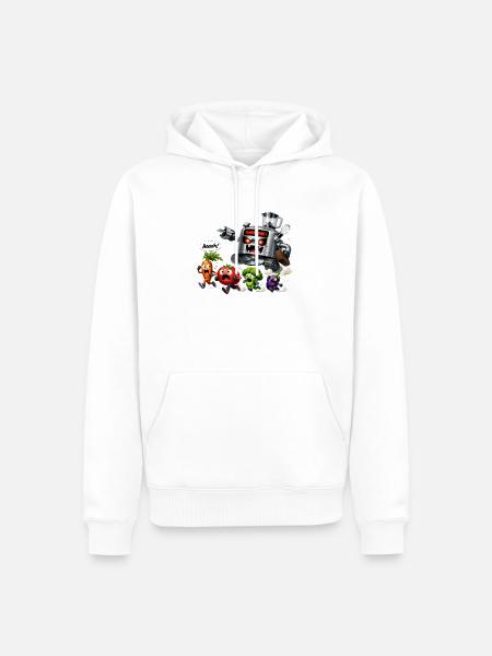 Zeichentrick-Gemüsejagdroboter - Männer Premium Bio Hoodie - Weiß
