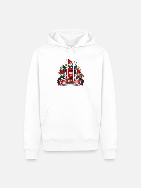 Wichtelpost – Kleine Grüße große Freude - Männer Premium Bio Hoodie - Weiß