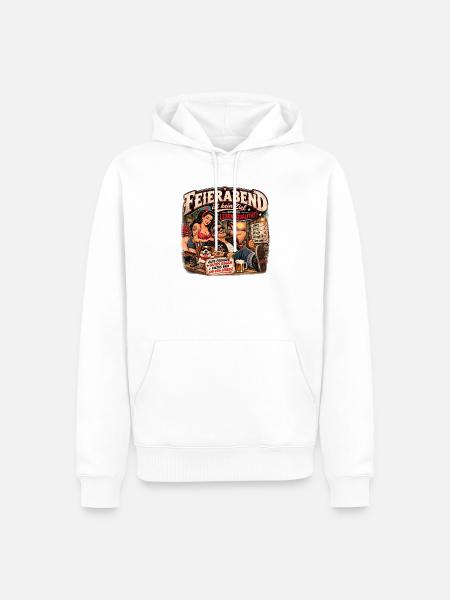 Feierabend ist Lebensqualität - Männer Premium Bio Hoodie - Weiß