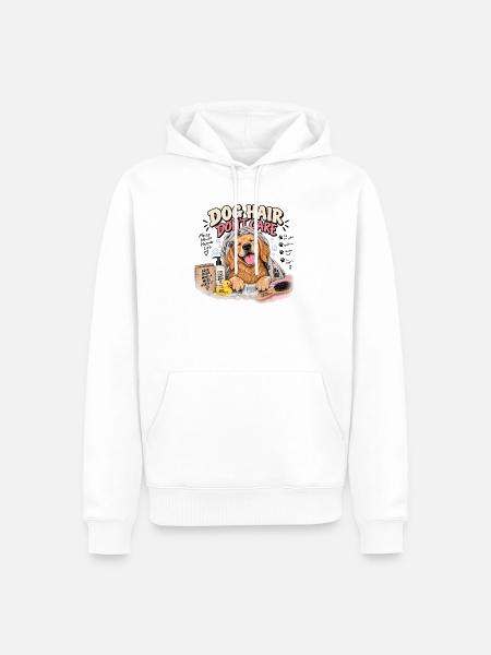 Hundehaare, Bad & Freude in der Badewanne - Männer Premium Bio Hoodie - Weiß