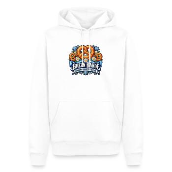 Brezn Bande – Zusammen schmeckt es besser - Männer Premium Bio Hoodie - Weiß - Vorne - Nico (187cm)