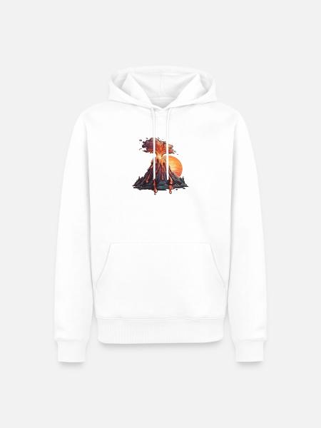 Sonnenuntergangs Vulkan - Männer Premium Bio Hoodie - Weiß