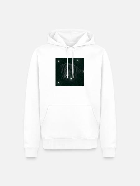 Weltraumhund im Sternenmeer - Männer Premium Bio Hoodie - Weiß