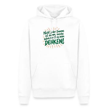 Nicht jeder Dumme is dumm - haben Pech beim Denken - Männer Premium Bio Hoodie - Weiß - Vorne - Nico (187cm)
