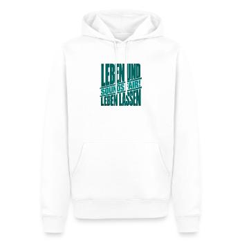 Leben und Leben lassen - Männer Premium Bio Hoodie - Weiß - Vorne - Nico (187cm)