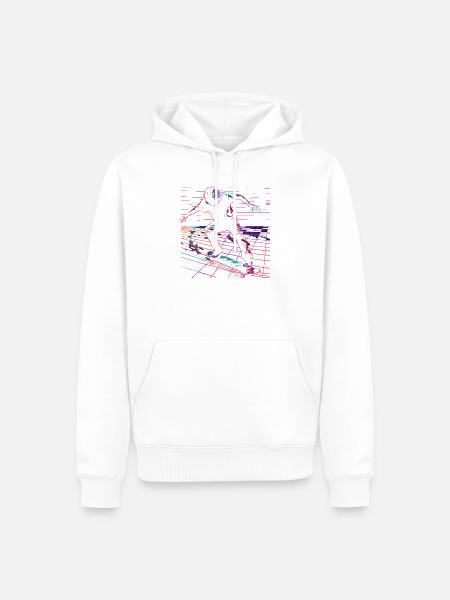 Skateboarder Vaporwave - Männer Premium Bio Hoodie - Weiß