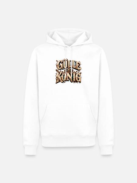 Gülle König – Schlamm Krone - Männer Premium Bio Hoodie - Weiß