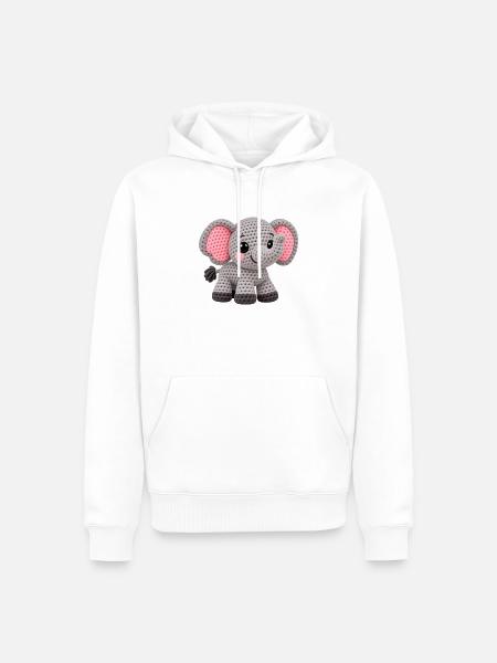 Amigurumi Elefant Kuscheltraum - Männer Premium Bio Hoodie - Weiß