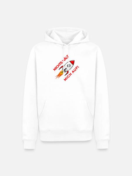 Nichts hält mich auf Rakete - Männer Premium Bio Hoodie - Weiß