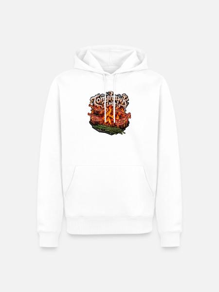 Tomahawk Time Feuergrill - Männer Premium Bio Hoodie - Weiß
