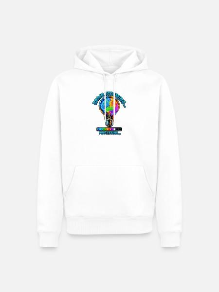 Neon Gehirnstorm Verarbeitung - Männer Premium Bio Hoodie - Weiß
