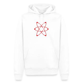 Atom - Männer Premium Bio Hoodie - Weiß - Vorne - Nico (187cm)