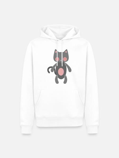 Kawaii Stitch Cat - Männer Premium Bio Hoodie - Weiß