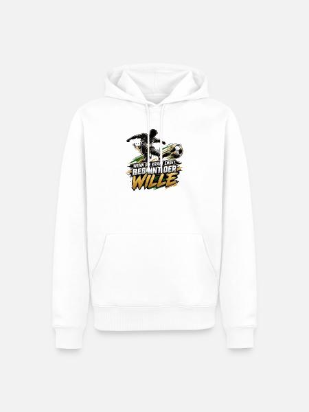 Fußball Motivation - Männer Premium Bio Hoodie - Weiß