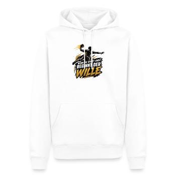 Handball Motivation - Männer Premium Bio Hoodie - Weiß - Vorne - Nico (187cm)