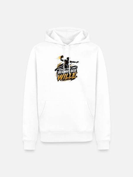 Handball Motivation - Männer Premium Bio Hoodie - Weiß
