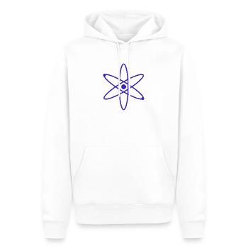Atom - Männer Premium Bio Hoodie - Weiß - Vorne - Nico (187cm)