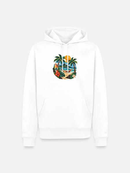 Inseltraum Strandhimmel Hängematte - Männer Premium Bio Hoodie - Weiß