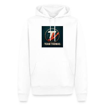 Team Thomas Familienname Teamname Unternehmensname - Männer Premium Bio Hoodie - Weiß - Vorne - Nico (187cm)