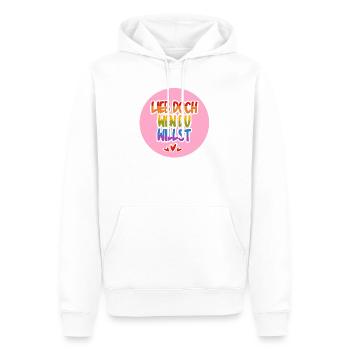 Lieb_doch_wen_du_willst_rosa - Männer Premium Bio Hoodie - Weiß - Vorne - Nico (187cm)