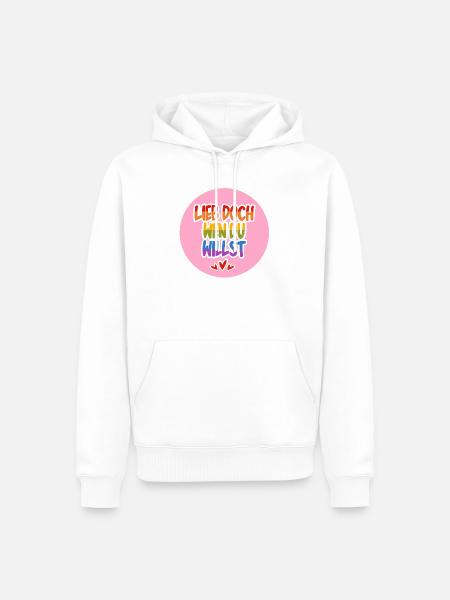 Lieb_doch_wen_du_willst_rosa - Männer Premium Bio Hoodie - Weiß