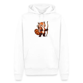 Bogenschießen Roter Panda mit Bogen und Köcher - Männer Premium Bio Hoodie - Weiß - Vorne - Nico (187cm)