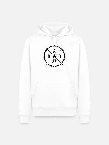 Dad 27 - Männer Premium Bio Hoodie - Weiß