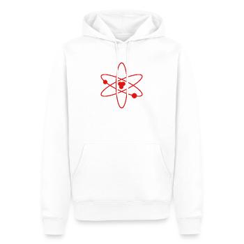 Atom - Männer Premium Bio Hoodie - Weiß - Vorne - Nico (187cm)