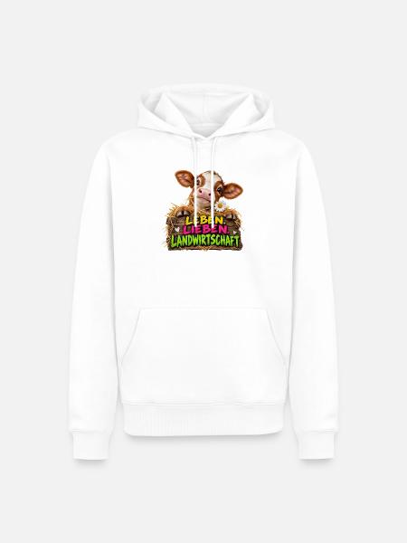 Leben Lieben Landwirtschaft - Männer Premium Bio Hoodie - Weiß