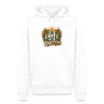 Erst die Ernte, dann Party - Männer Premium Bio Hoodie - Weiß - Vorne - Nico (187cm)