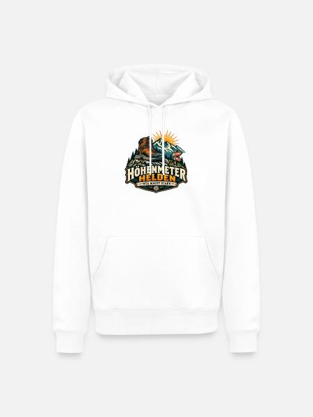 Höhenmeter Helden – Weg macht stark - Männer Premium Bio Hoodie - Weiß