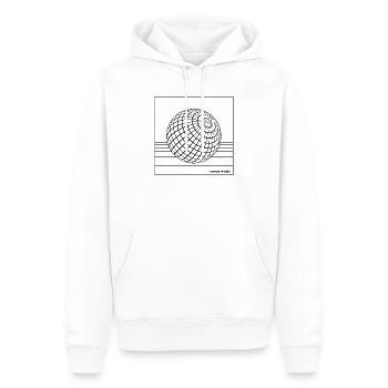 Geometrischer Trance-Drahtgitterglobus - Männer Premium Bio Hoodie - Weiß - Vorne - Nico (187cm)
