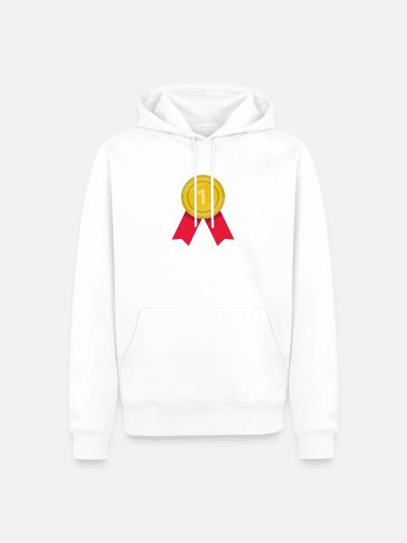Medaille - Männer Premium Bio Hoodie - Weiß
