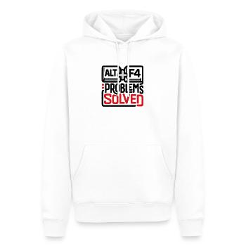 ALT+F4: Probleme gelöst – Geek & Tech Humor - Männer Premium Bio Hoodie - Weiß - Vorne - Nico (187cm)