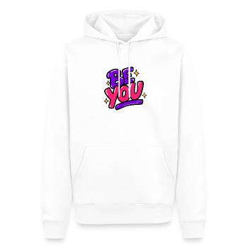 GEN Z ZITIERT TYPOGRAFIEDESIGN – Be You - Männer Premium Bio Hoodie - Weiß - Vorne - Nico (187cm)
