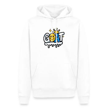 GEN Z ZITATE – Goat Crown Graffiti Smile - Männer Premium Bio Hoodie - Weiß - Vorne - Nico (187cm)
