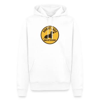 Kleine Beine Große Haltung - Männer Premium Bio Hoodie - Weiß - Vorne - Nico (187cm)