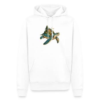 Insel auf der Arche: Magic Turtle - Männer Premium Bio Hoodie - Weiß - Vorne - Nico (187cm)