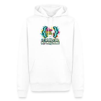 It Works On My Machine - Männer Premium Bio Hoodie - Weiß - Vorne - Nico (187cm)