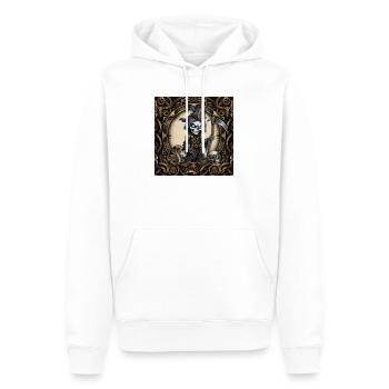 Der kleine Sensenmann – Steampunk-Skelett und Kobra. - Männer Premium Bio Hoodie - Weiß - Vorne - Nico (187cm)