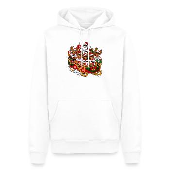 Lustiger Fussball-Weihnachtspulli- Fussball Outfit - Männer Premium Bio Hoodie - Weiß - Vorne - Nico (187cm)