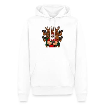 Weihnachts-Fitness Outfit / funny Nikolaus Rentier - Männer Premium Bio Hoodie - Weiß - Vorne - Nico (187cm)