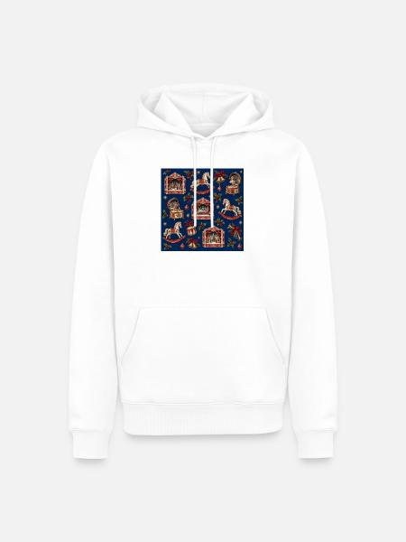 Prunkvolle Weihnachtskarussell-Medley - Männer Premium Bio Hoodie - Weiß