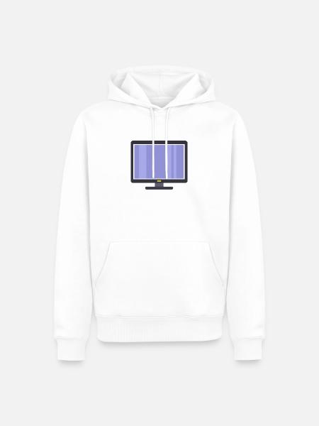 Fernsehen - Männer Premium Bio Hoodie - Weiß