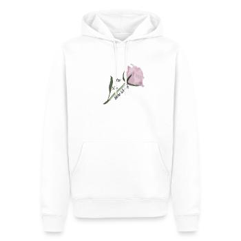 Rosen-Aquarell: zarte Blüte - Männer Premium Bio Hoodie - Weiß - Vorne - Nico (187cm)