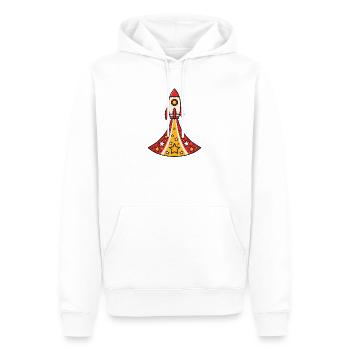 Rakete startet nach oben mit Sternen Vektor Shirt - Männer Premium Bio Hoodie - Weiß - Vorne - Nico (187cm)